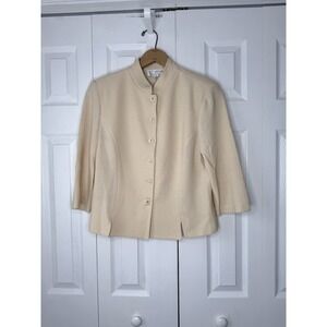St John Collection by Marie Gray Butter Yellow Santana Knit Blazer Jacket SZ 12